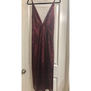 Burgundy sequin jumpsuit